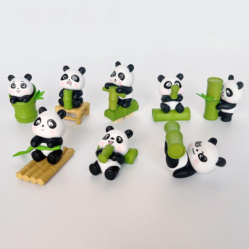 Cute Bamboo Panda PVC Figure: Car Ornament & Desktop Decoration Gift