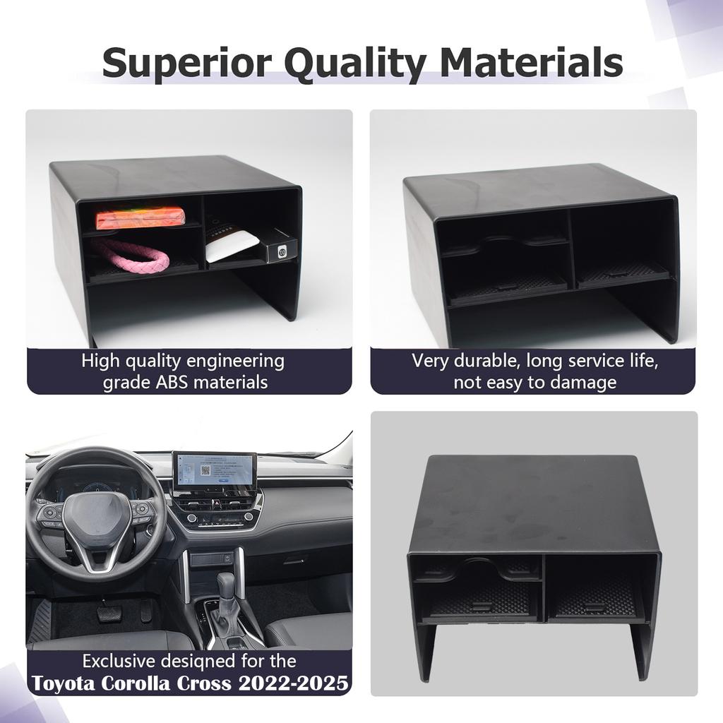 Center Console Organizer for Toyota Corolla Cross Without Wireless Charging 2025-2025 Armrest Box Middle Console Accessories