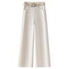 Women's White High-Waisted Wide-Leg Cropped Jeans - Summer 2025 Collection