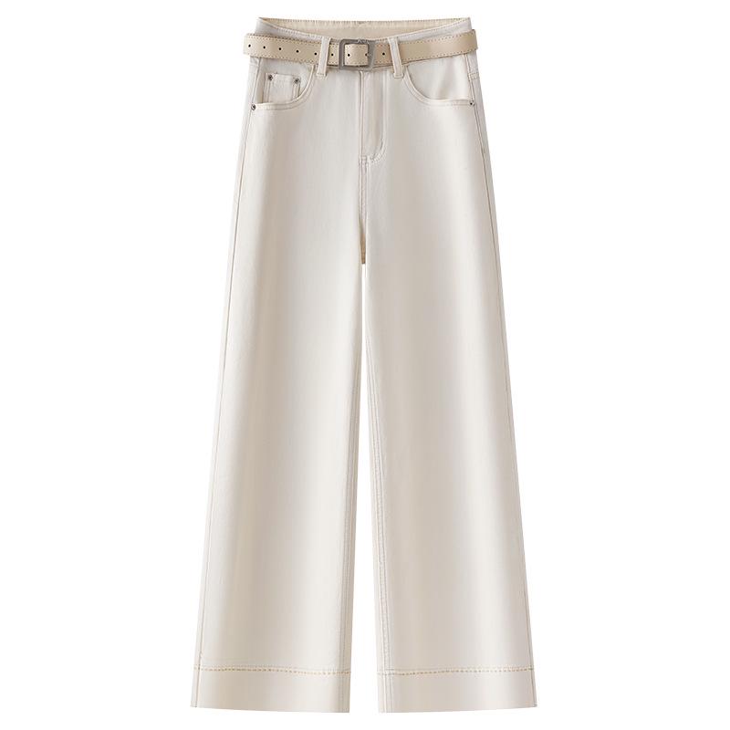 

Women s White High-Waisted Wide-Leg Cropped Jeans - Summer 2025 Collection L