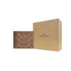 New COACH Coated Canvas Wallet Trumpets Men's Tan & Black CY394-QBNRX