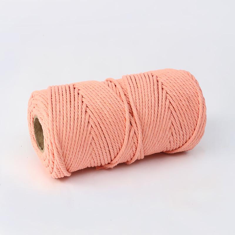 4mm Multi-Strand Macaron Colored Cotton Rope for DIY Tapestry & Decorative Weaving.