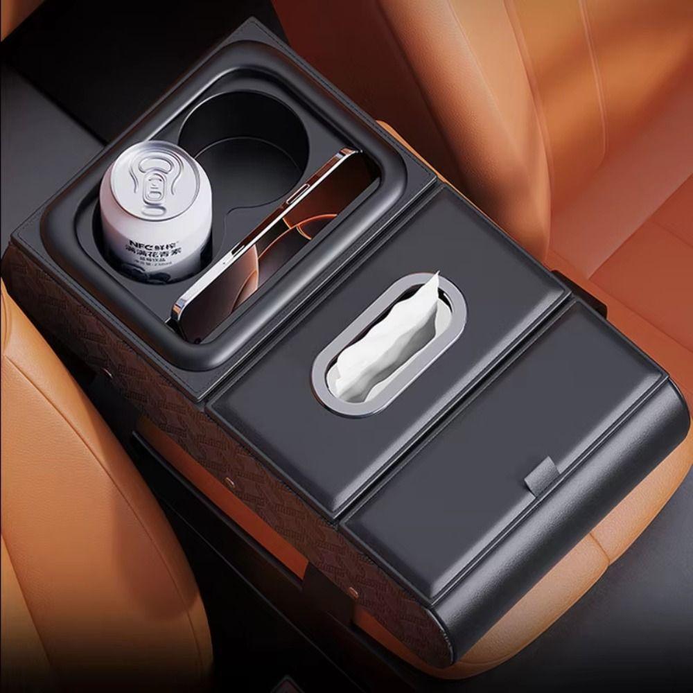 PU Leather Armrest Heightening Pad Waterproof Center Console Armrest Pillow Vehicle Interior