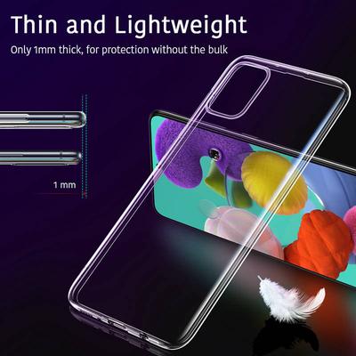 Pouzdro Samsung Galaxy S20 Ultra S10 Plus Note 10 Lite A51 A71 A12 A21S A50 A22 A52 A53 tenké průhledné měkké pouzdro