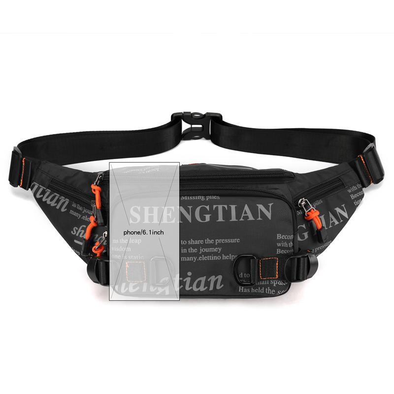 Men's Waterproof Nylon Waist Pack - Lightweight Running Belt Bag for Travel, Sports & Outdoor Activities