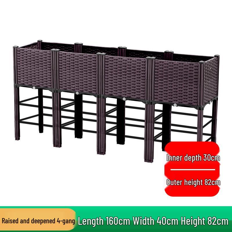 Extra-Large Thickened Raised Plastic Planter for Vegetables - Ideal for Family Rooftop or Balcony Gardening