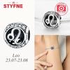 Genuine Copper White Twelve Zodiac Signs Simple Pisces Scorpio Bead Fits Bracelets Women DoItYourself Birthday Beautiful Gifts Accessory