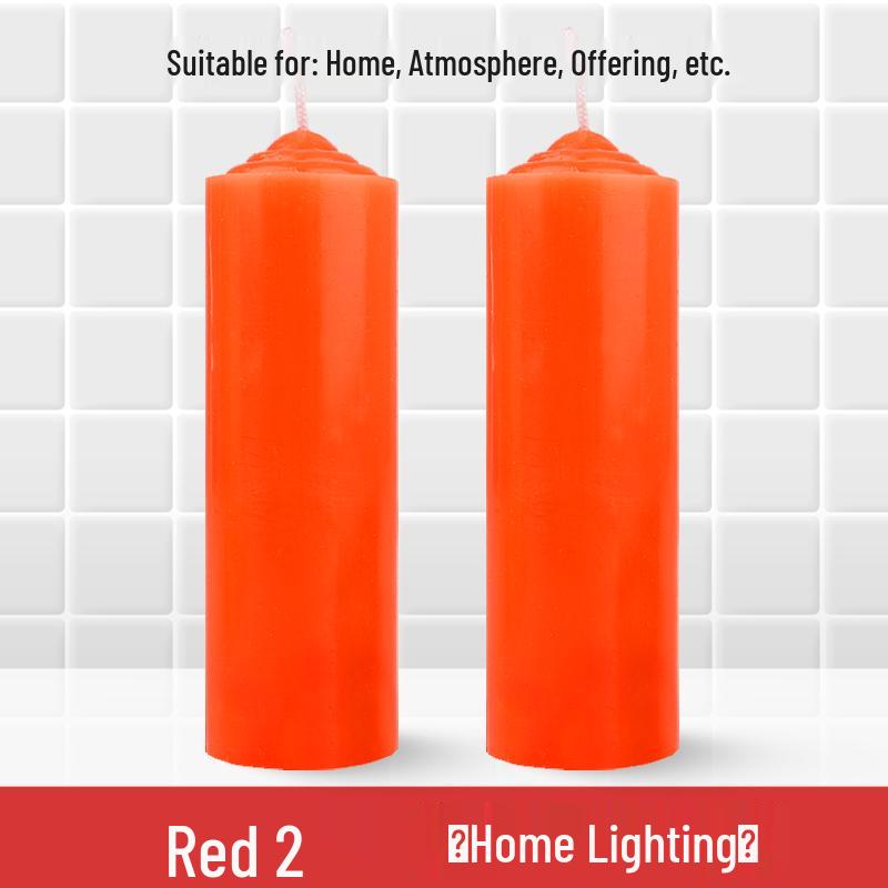 Smokeless Odorless Long-Lasting Emergency Candles: White, Yellow, Red, Thick Cylindrical for Holidays