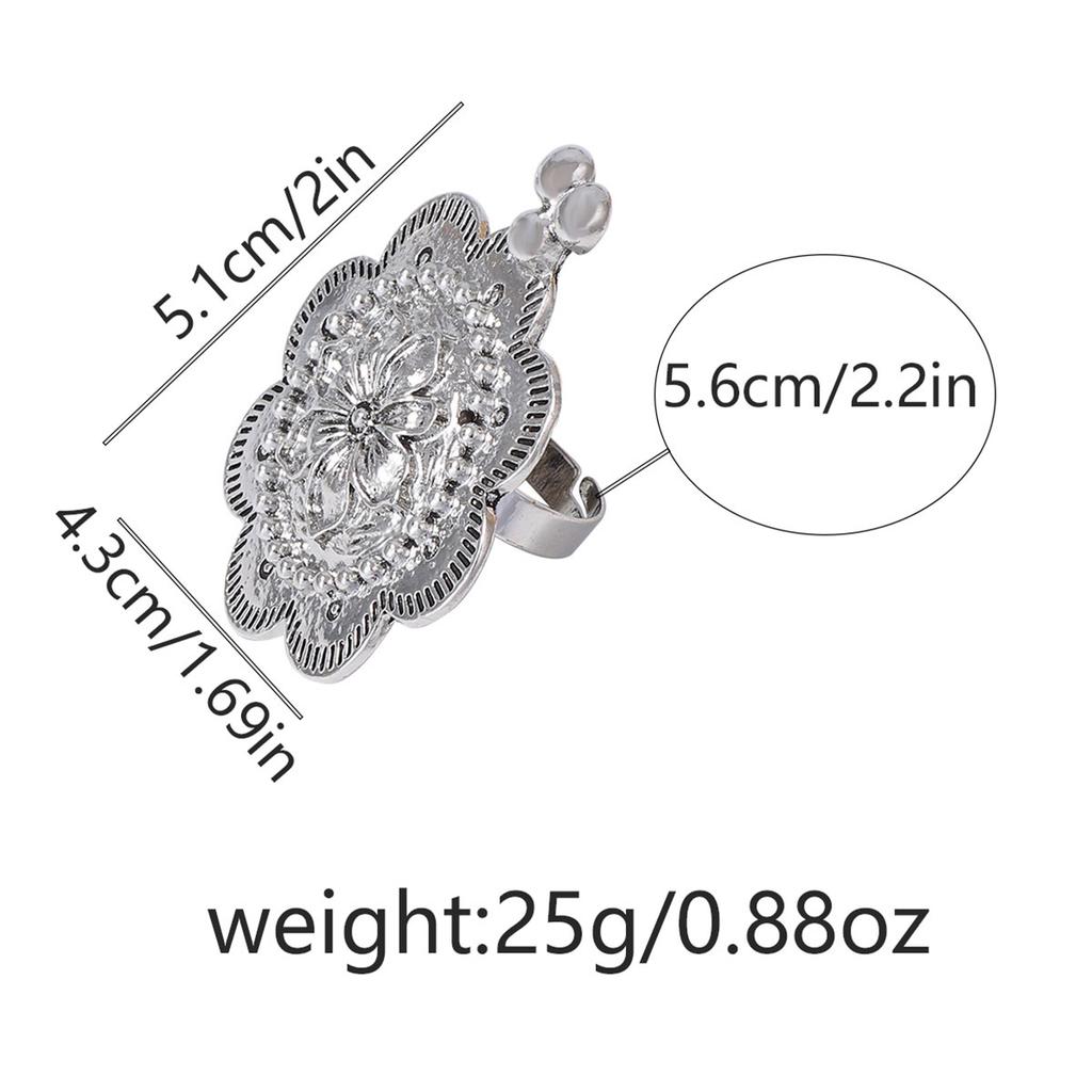 Cross-border Europe, America, simple fashion, light luxury, cold wind alloy, exaggerated flowers, flowers, live rings, women's daily versatility