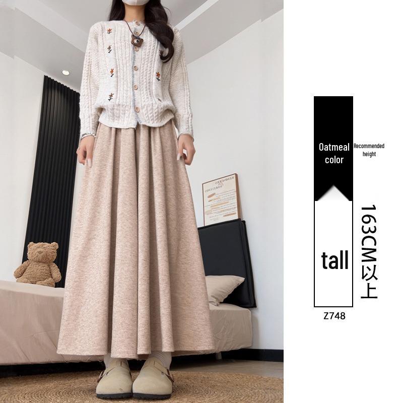 

Women s Slimming A-line Skirt Pants - Spring/Autumn Casual High Waist Wide-leg M