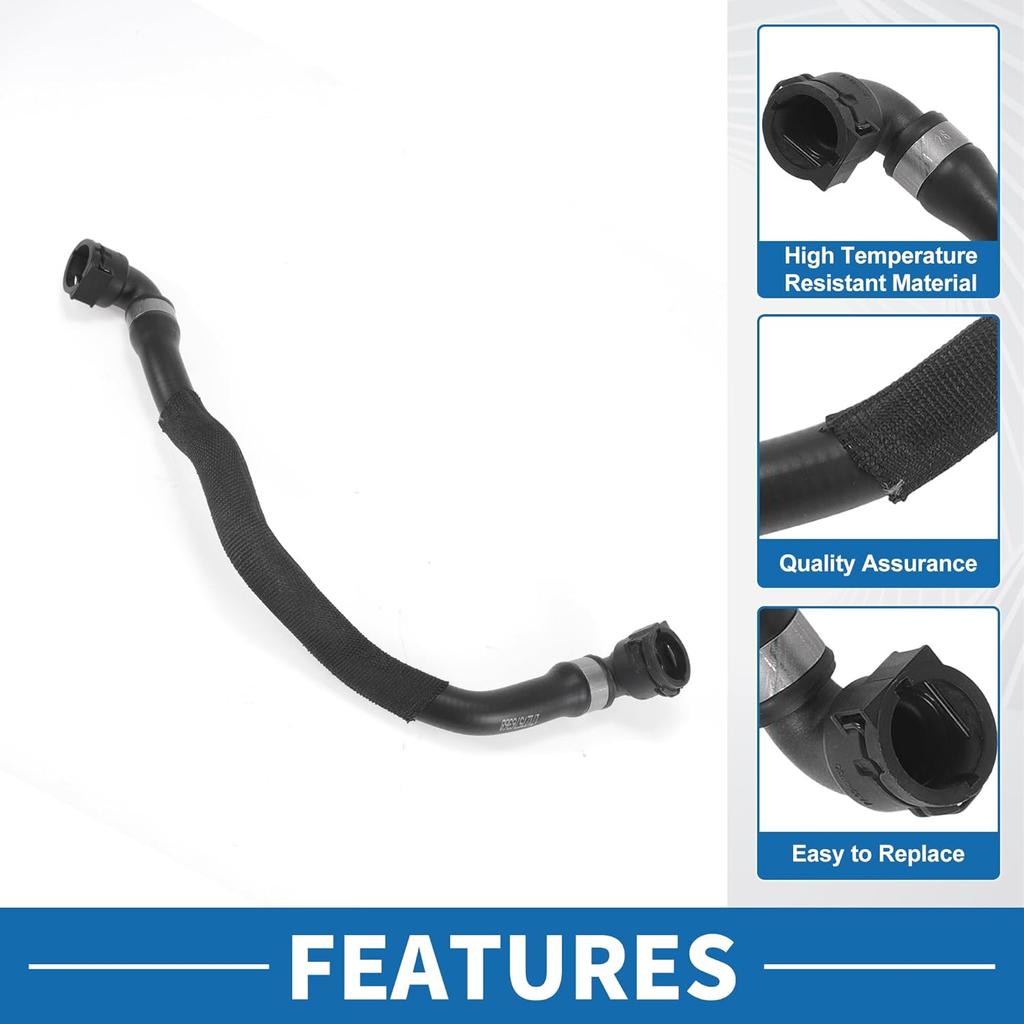 Engine Radiator Hose No.17127576368 Coolant Cooler Pipe Hose for BMW X6 3.0L 2008-2019 Rubber Black