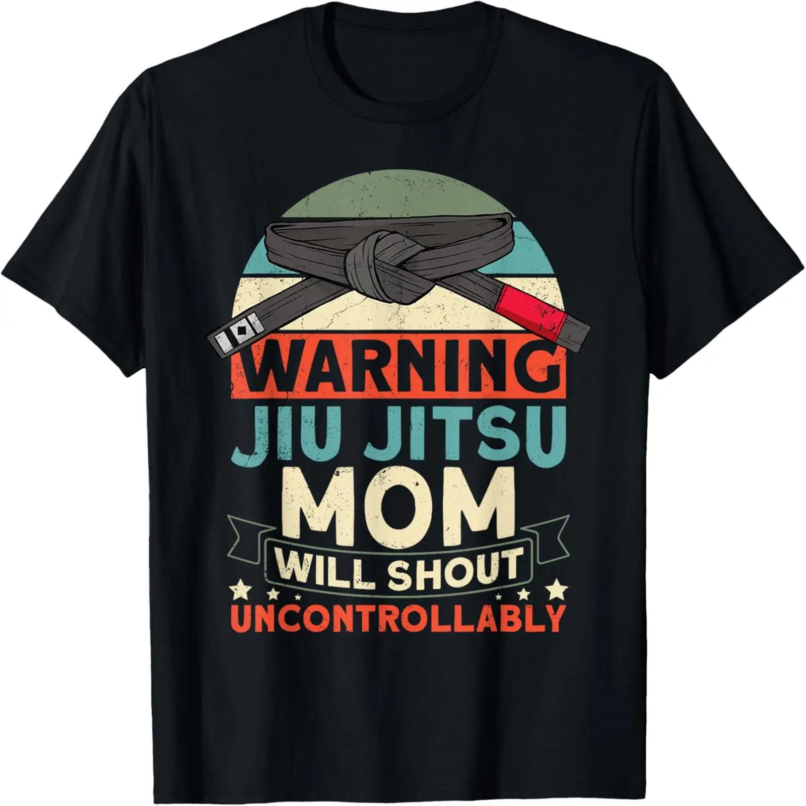 Jiu Jitsu Mom Mother Retro Vintage Warning Jiu Jitsu Mom T-Shirt S