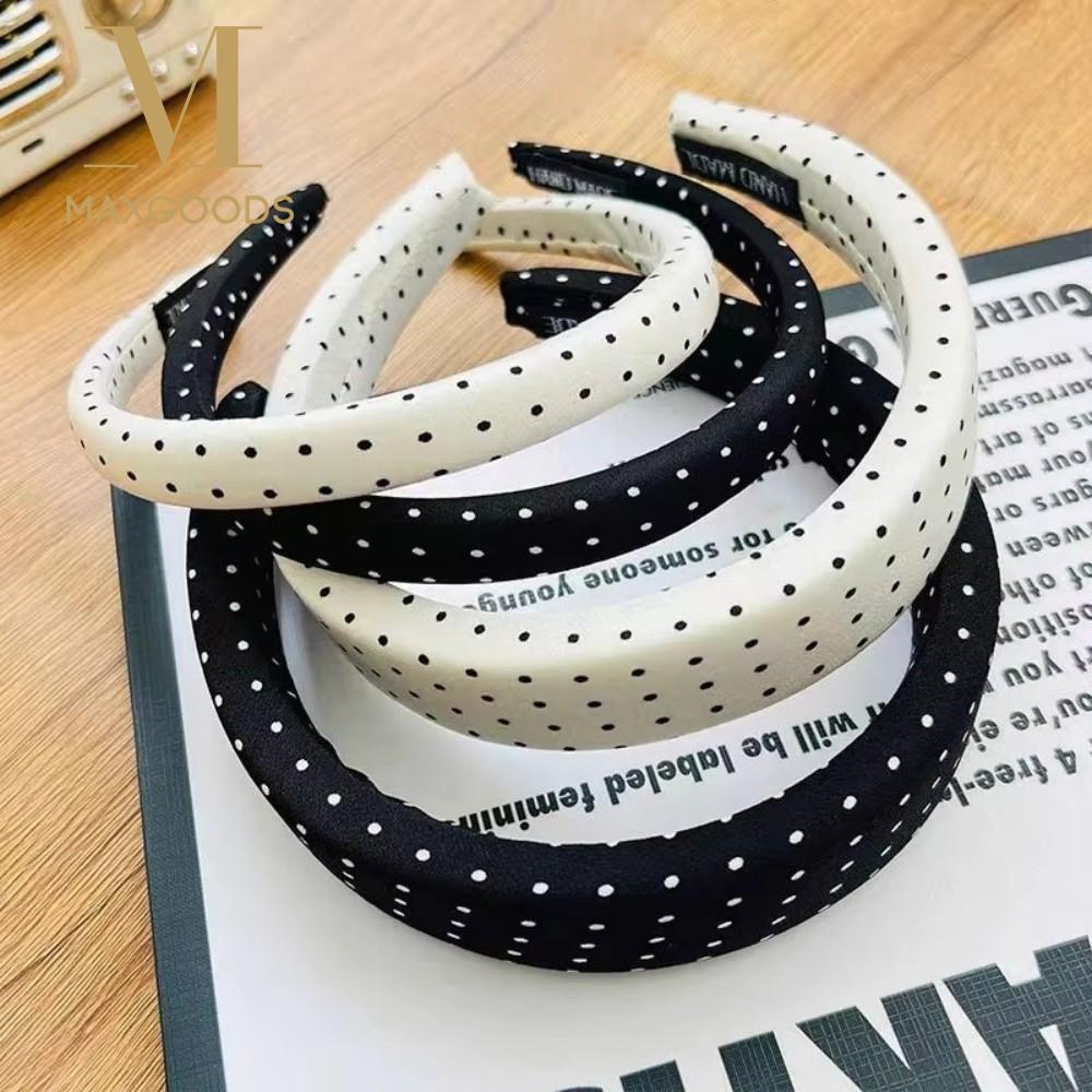 Classic Polka Dot Headband Wide-Edge Sponge Girls Hair Bands Black White Hair Accessories Elegant Hairband