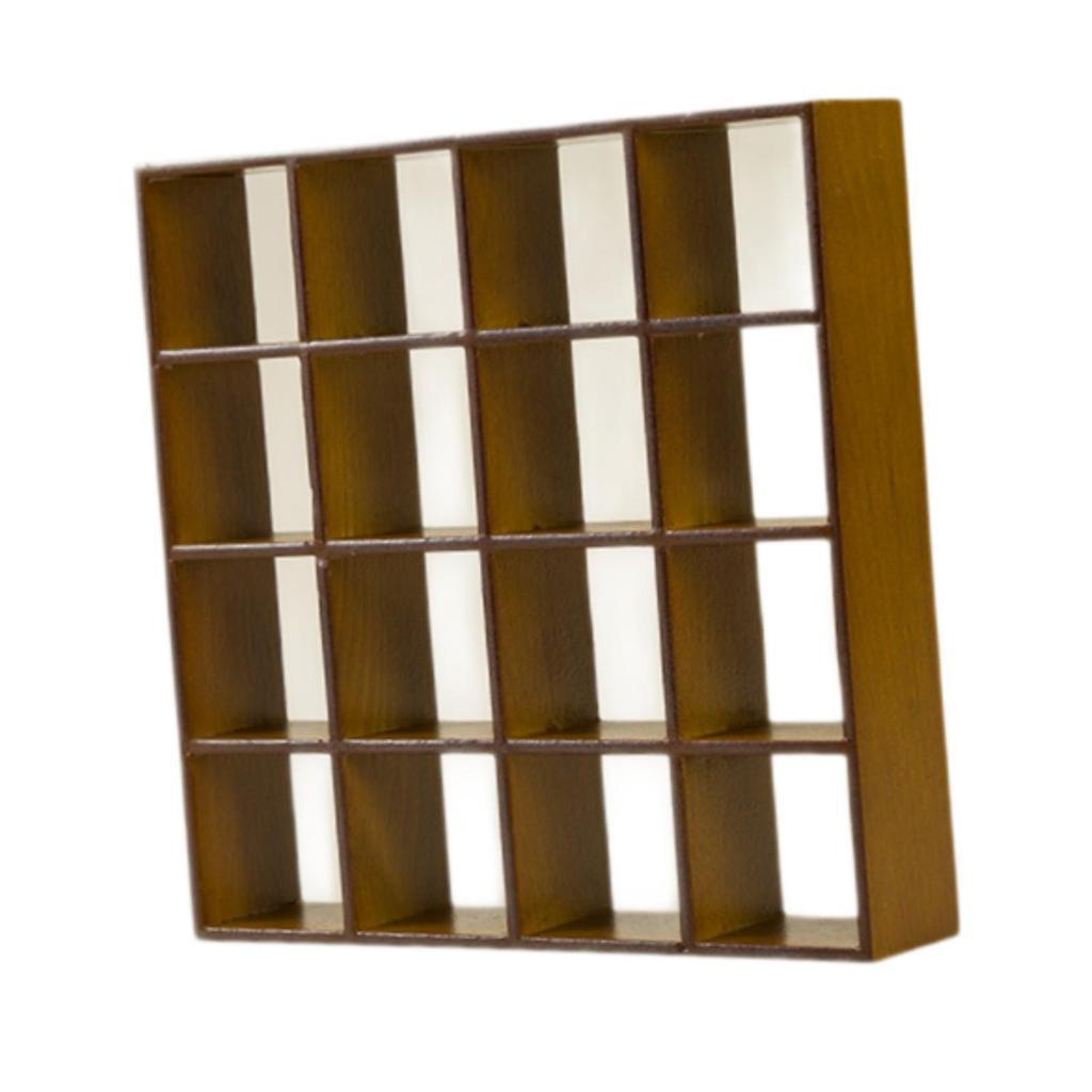 1:12 Dollhouse Display Shelf Rack Wooden Dollhouse Furniture Model Birthday Gift 16 Grid Miniature Furniture Toy for Diorama