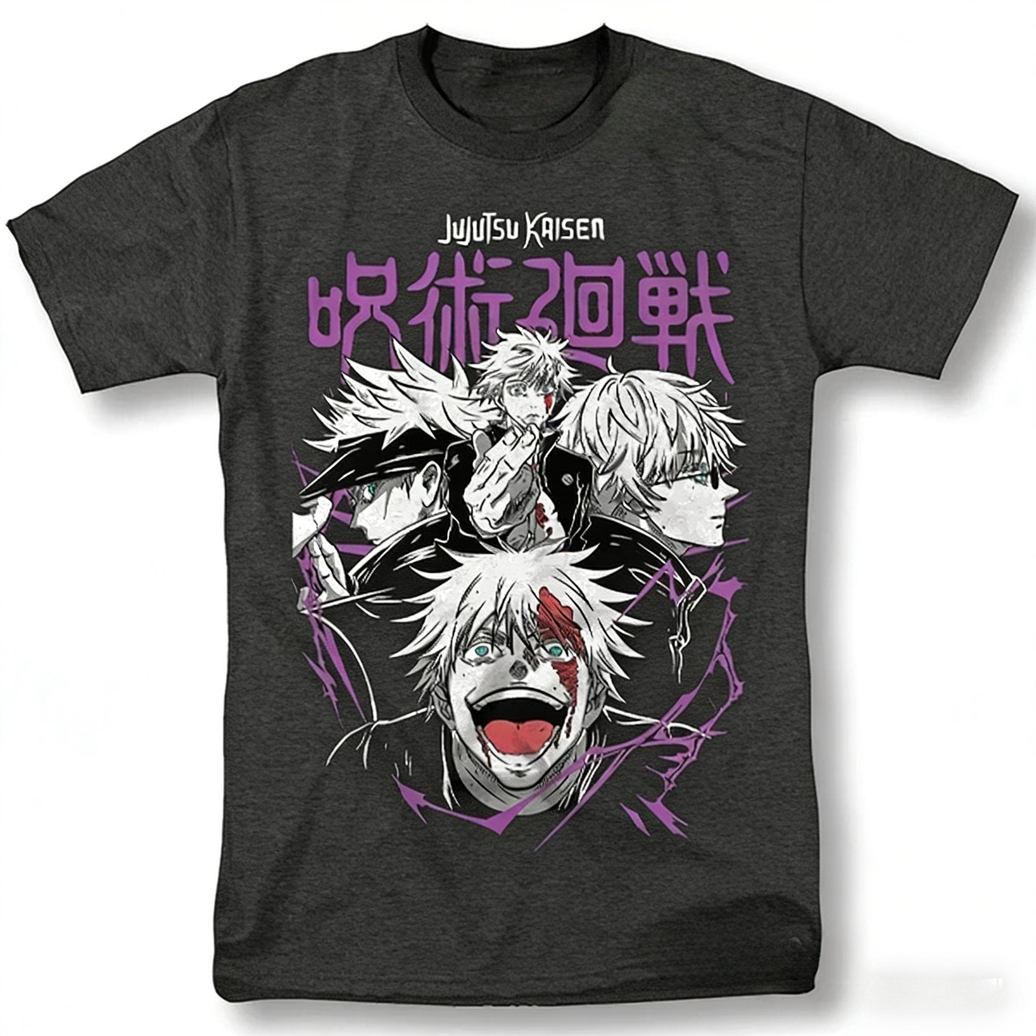 

2026 Summer New100purecotton Jujutsu Kaisen Anime Character Pattern Leisure Short Popular Sleeve Tshirt Round Quality Shirt -... S разноцветный