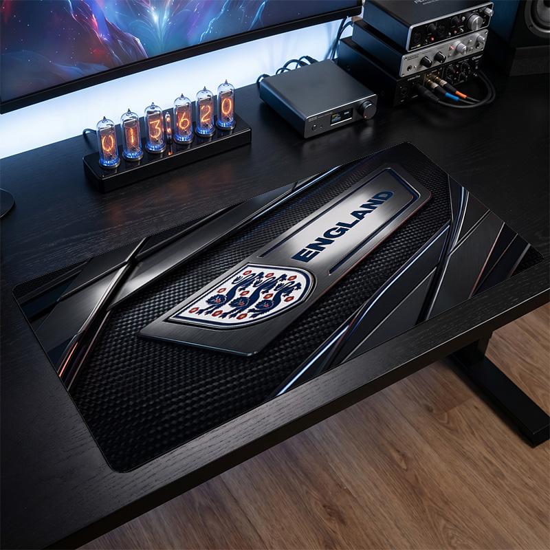 Engeland Voetbal Embleem Muismat, Uitgebreide Antislip Rubberen Bureau Mat voor Gaming Kantoor Laptop Fan Cadeau
