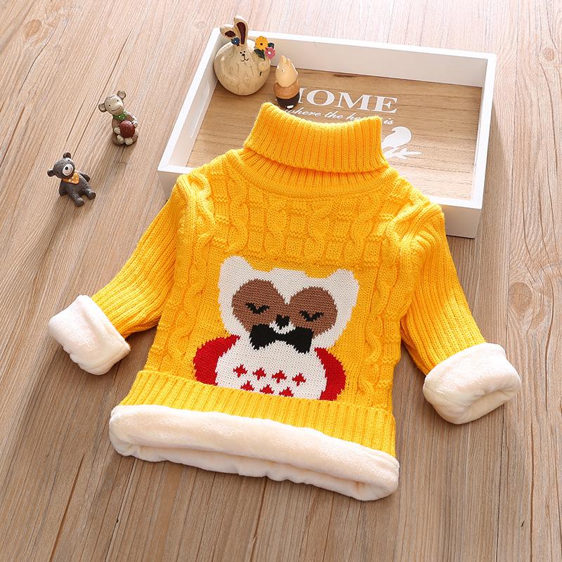 

Детский свитер на осень и зиму, средних и малых размеров, с длинными рукавами и мультяшным дизайном, для мальчиков и девочек, трикотажная водолазка, базовая рубашка 140cm
