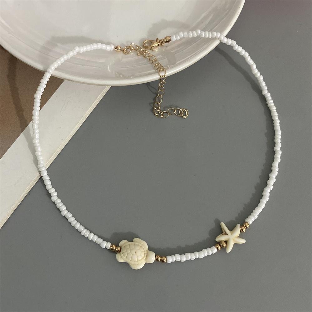 

2026 New Fashion Starfish Tortoise Choker Necklace for Women Handmade Seed Beads Bohemian Necklace Gift for Friend Wholesale