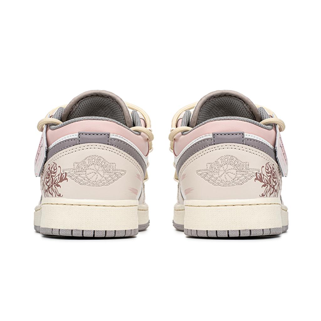 Jordan Air Jordan 1 Low Top Vintage Basketball Shoes GS Gray Pink 553560-053(TeamA-)