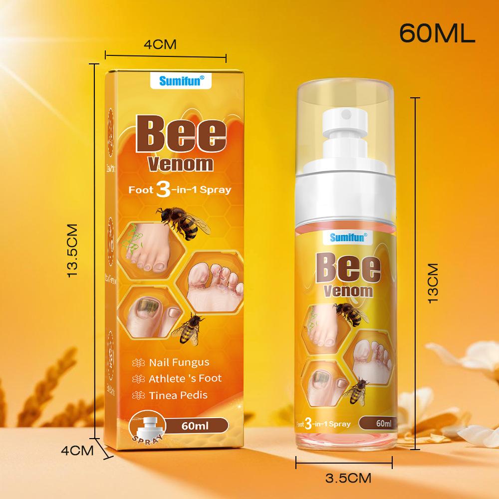 Sumifun 60/120/300ML Bee Foot Care Spray Relieve Beriberi Foot Odor Nail Antibacterial Onychomycosis Repair Spray Summer Essential