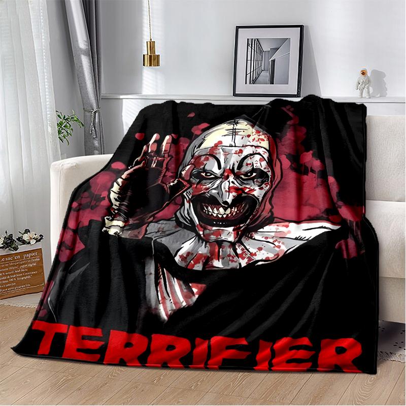 2026 New Style Terrifier 3 Horror Clown Movie Cartoon Soft Blankets,Throw Blanket Comfortable Blanket for Picnic Beds Sofa Home
