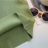 Green Knit Tank Top Sleeveless Short Women's Crop Top Solid Color Inner Wear Outer Skinny Short Vest Korean Fashion