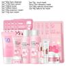 Sakura Oczyszczający Żel do Twarzy Koreańskie Serum do Twarzy Peeling Złuszczający Nawilżający Tonik Krem pod Oczy Krem z Filtrem Kosmetyki Zestaw do Pielęgnacji Skóry
