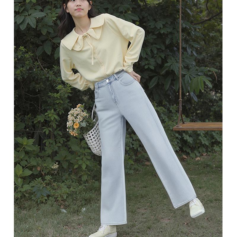 

Women s Soft Cotton-Feel Hemp Patchwork Straight Jeans - Summer 2026 Collection XL джинсовый синий