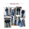 Homlean Herren Vintage Gewaschene Lockere Weitbeinjeans HS19