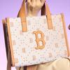 New MLB Synthetic Leather Tote Bag Shopping Bag Handbag Crossbody Bag Shoulder Bag Small Size Women's Brown 3AORS013N-43BRS