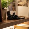 Gothic Fantasy Black Robe Reading Statue 3D Printed Mystery Lying Reading Sculpture for Halloween Shelf Desktop Decor