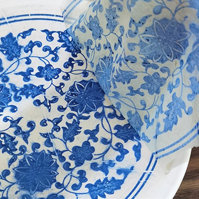 Porseleinen Decal Transfer Papier Jingdezhen Blauw & Wit Porselein Plain Decal Papier Keramische Decals voor DIY Arts Ambachten Onderglazuur Bloem Papier DIY Aardewerk Keramiek Klei Transfer Papier