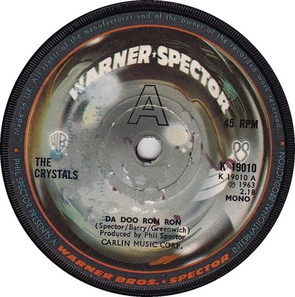 

7inch Record CRYSTALS - Da Doo Ron Ron K19010 Warner-Spector 1974 UK Soul/Funk Used