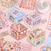 Mikroskopische 3D-Haus-Sticker-Kollektion Wasserdichte PET-Klebeschilder Ideal für Kreatives Journaling Scrapbooking