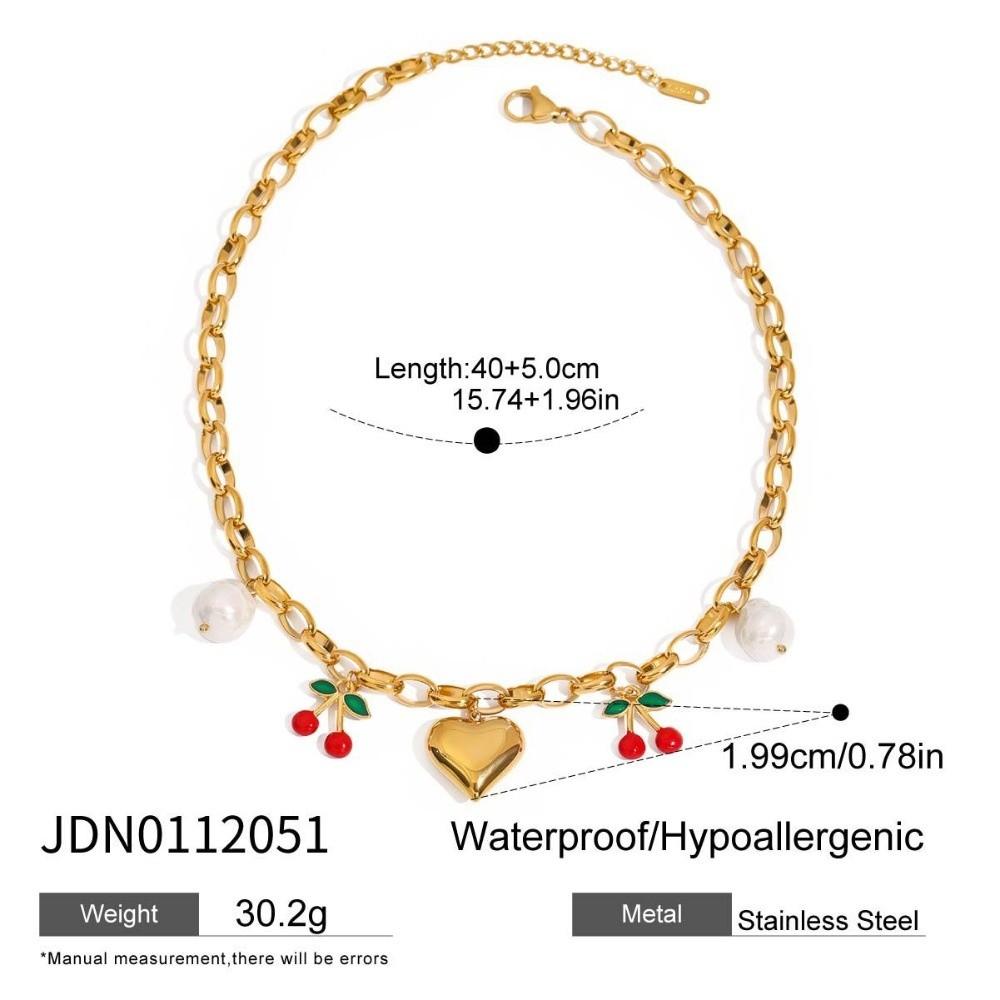 Retro European Style Strawberry Necklace Fruit Series Love Chain Choker Cherry Bracelet  Travel