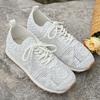 2025 Spring New Solid Color Mesh Sports and Leisure Women's Shoes Round Headed Straw Shoes Fisherman Lace Canvas