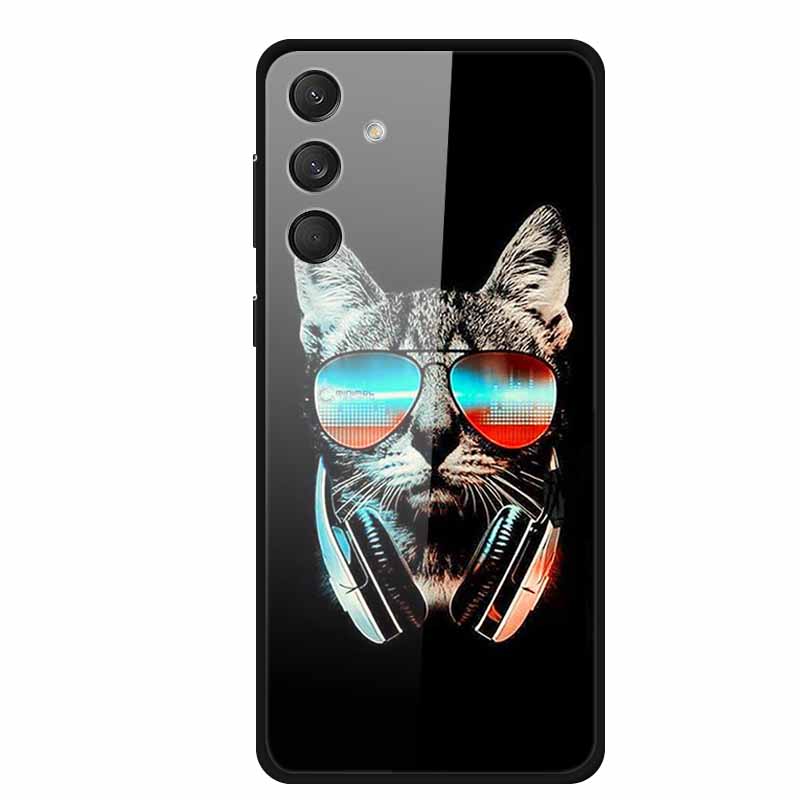 Tempered Glass Phone Cases for Samsung A16 Cases Space Print Hard Back Covers for Samsung Galaxy A16 4G 5G Shells Coque A16 2024