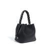 Bucket Bag Genuine Leather Black One Shoulder Cowhide Crossbody Bag for Women with Niche High End Female Office Worker