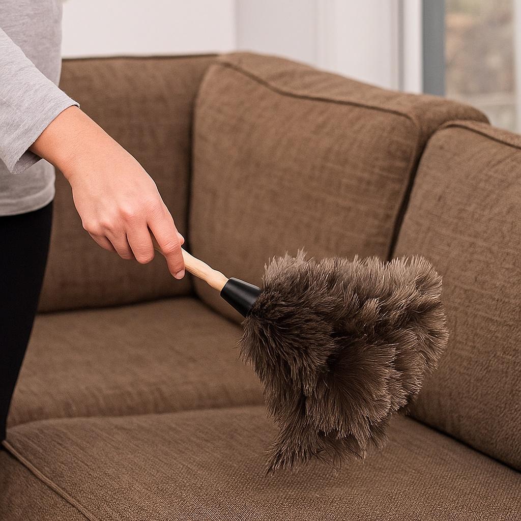 1pc Duster - Wooden Cleaning Tool for Home, Bedroom, Bookshelf, Desk, and Car - Gentle Dust Removal with Ergonomic Handle, Car Interior Cleaning