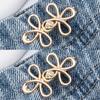 1-4 PZ Bottoni a Vita a Forma di Quadrifoglio Chiusura Regolabile Bottoni in Metallo-Stringitrici per Jeans Larghi Istantaneo Senza Cuciture per Pantaloni in Jeans