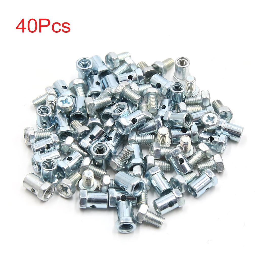 10/20/25/30/40/50/70/100pcs 5mm Thread Dia 15 x 8mm Brake Cable Wire Solderless Nipple Screw Silver Screw For Motorcycle
