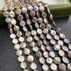 1 Strand, Purple Yellow Natural Freshwater Pearl, 10-11mm, Handmade Button Shape Pearl Beads for Jewelry Making DIY Necklace Bracelet Accessories 36cm