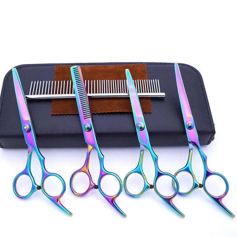 Teddy Dog 6-Inch Stainless Steel Grooming Scissors Set