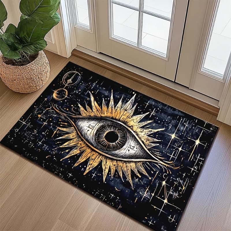 Evil Eye Pattern Floor Mat Outdoor Decoration Door Mat Flannel Material Wear Resistant Office Mat Balcony Carpet Entrance Mat