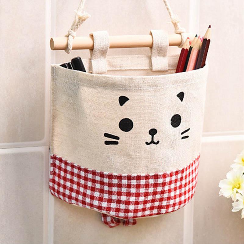 

Hanging Storage Package Cute Pattern Single Pockets Storage Container Red plaid#0