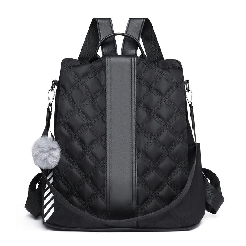 

Брызгозащитный рюкзак ромбовидной формы, женская новая модная дорожная сумка, повседневная большая сумка, однотонная студенческая сумка