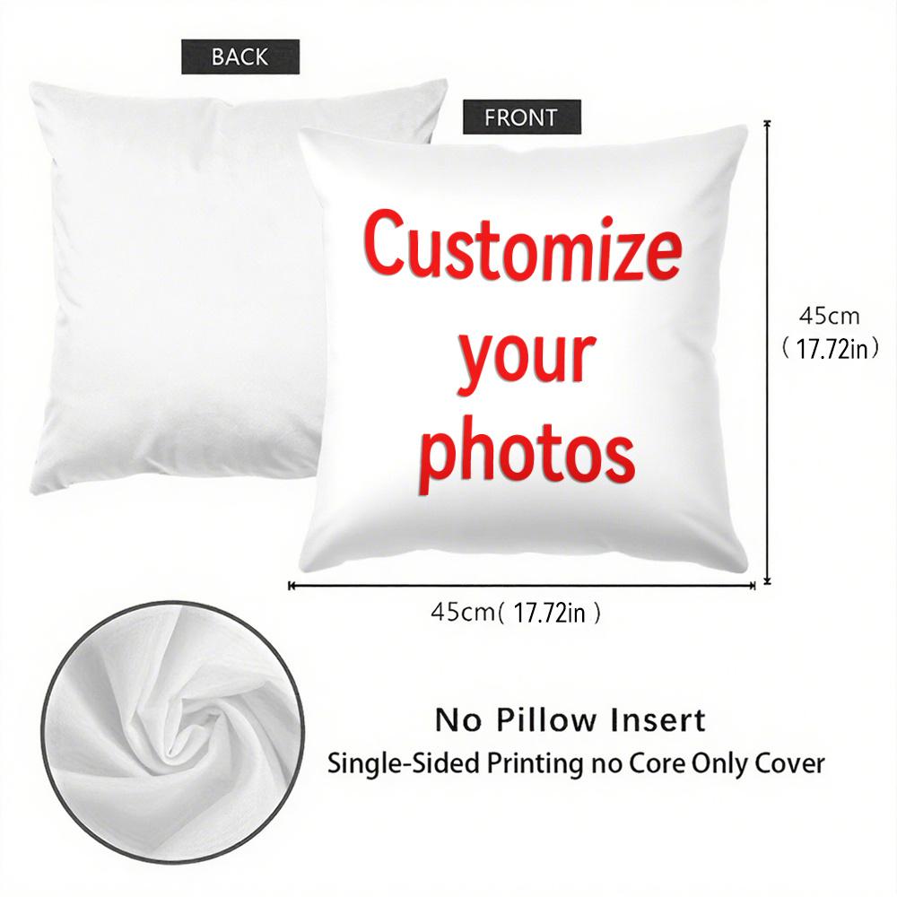 1 Personalized Photo Pillow Cover, Double-sided Customized Image Pillowcase, Upload Your Own Photos, Zippered Closure