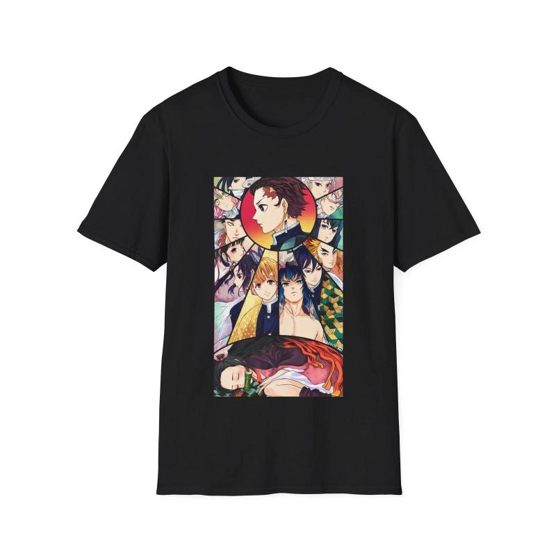 Anime Demon Killer T-Shirt Killer Kimetsu No Yaiba T-Shirt Summer New Vintage Fashion Men's and Women's Streetwear