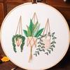 DIY Embroidery Material Kit Floral Pattern Printed Simple Cross Stitch Punch Needle Set Handwork Needlework Craft Painting Decor