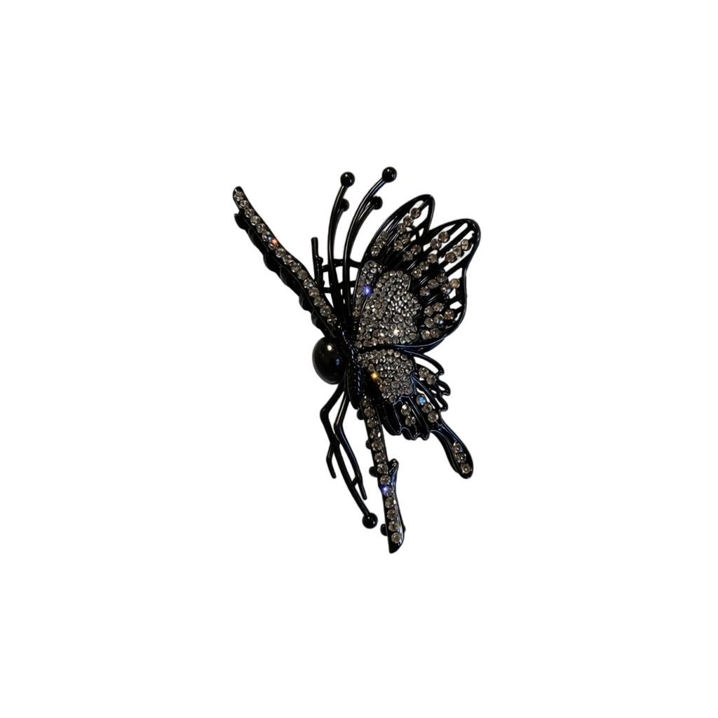 Große Metall-Haarklammer für Damen High-End-Design Strass Schmetterling Stil Haaraccessoires für Hochsteckfrisuren und Haarstyling